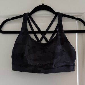 Lululemon Athletica Black Camo Sports Bra